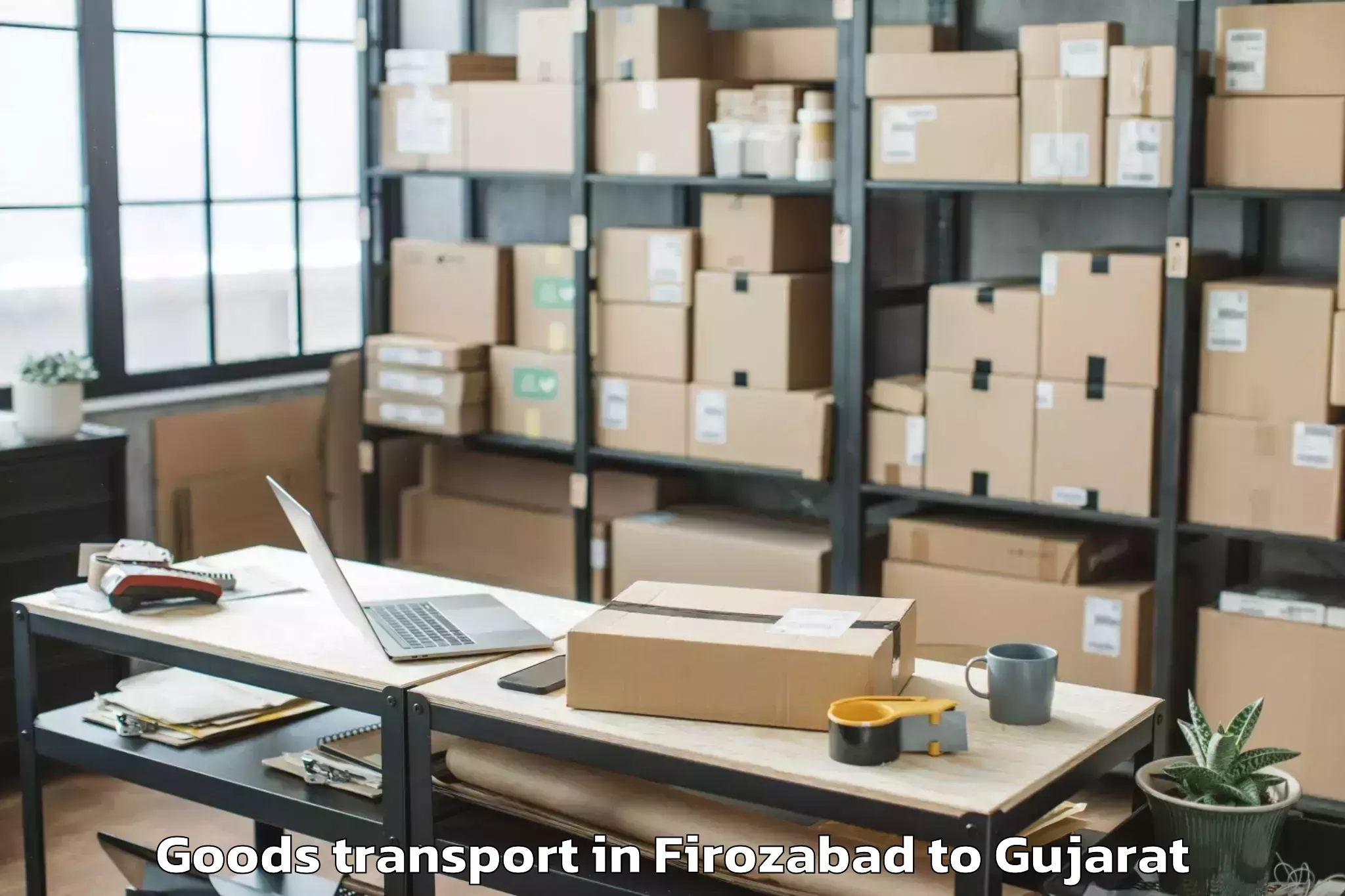 Hassle-Free Firozabad to Dharmsinh Desai University Nad Goods Transport